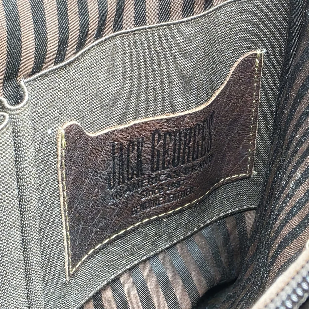 Americana Workwear Jack Georges Sling Bag Unisex 12″×11″ Dark Brown Leather